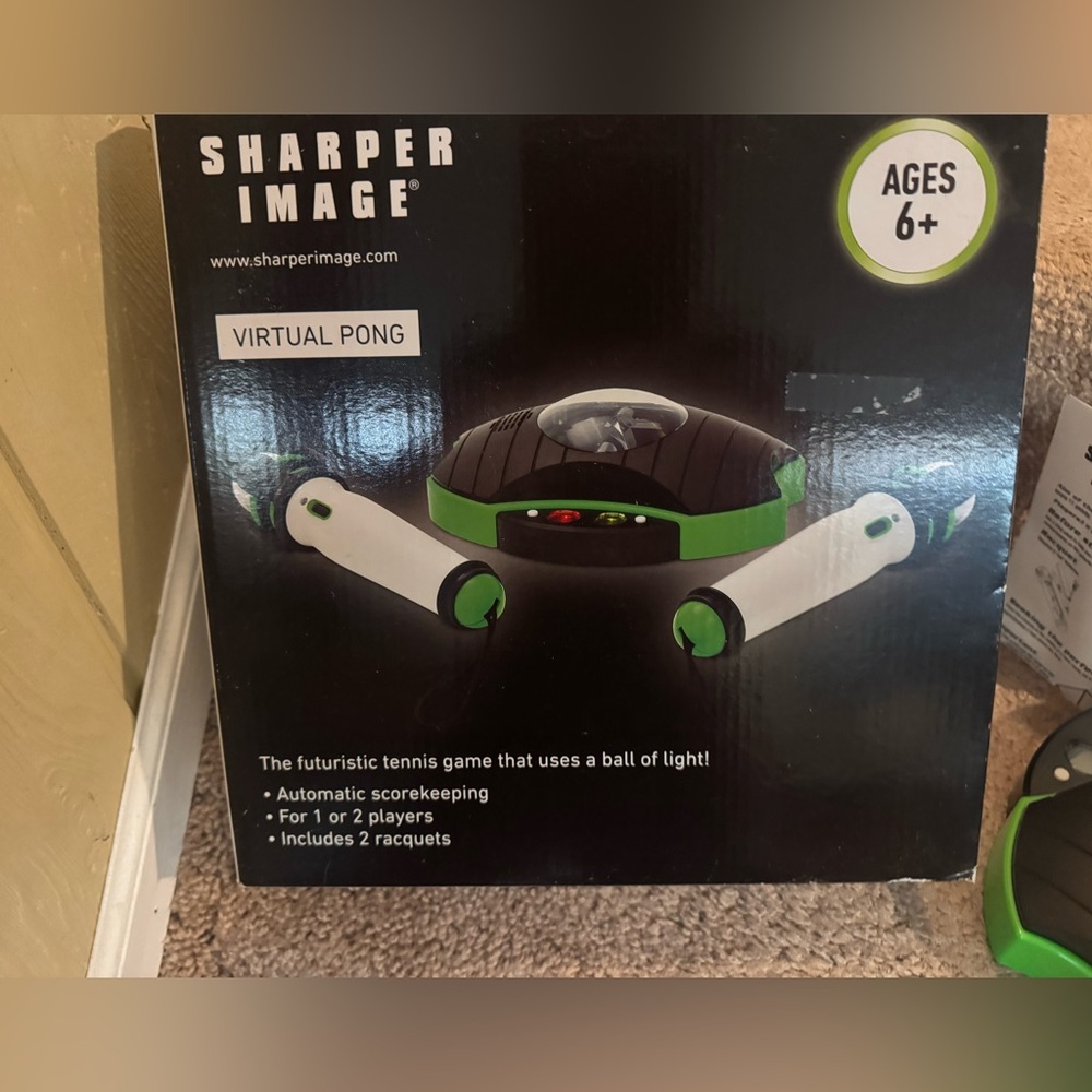 Sharper Image Green and Black Virtual Pong Set